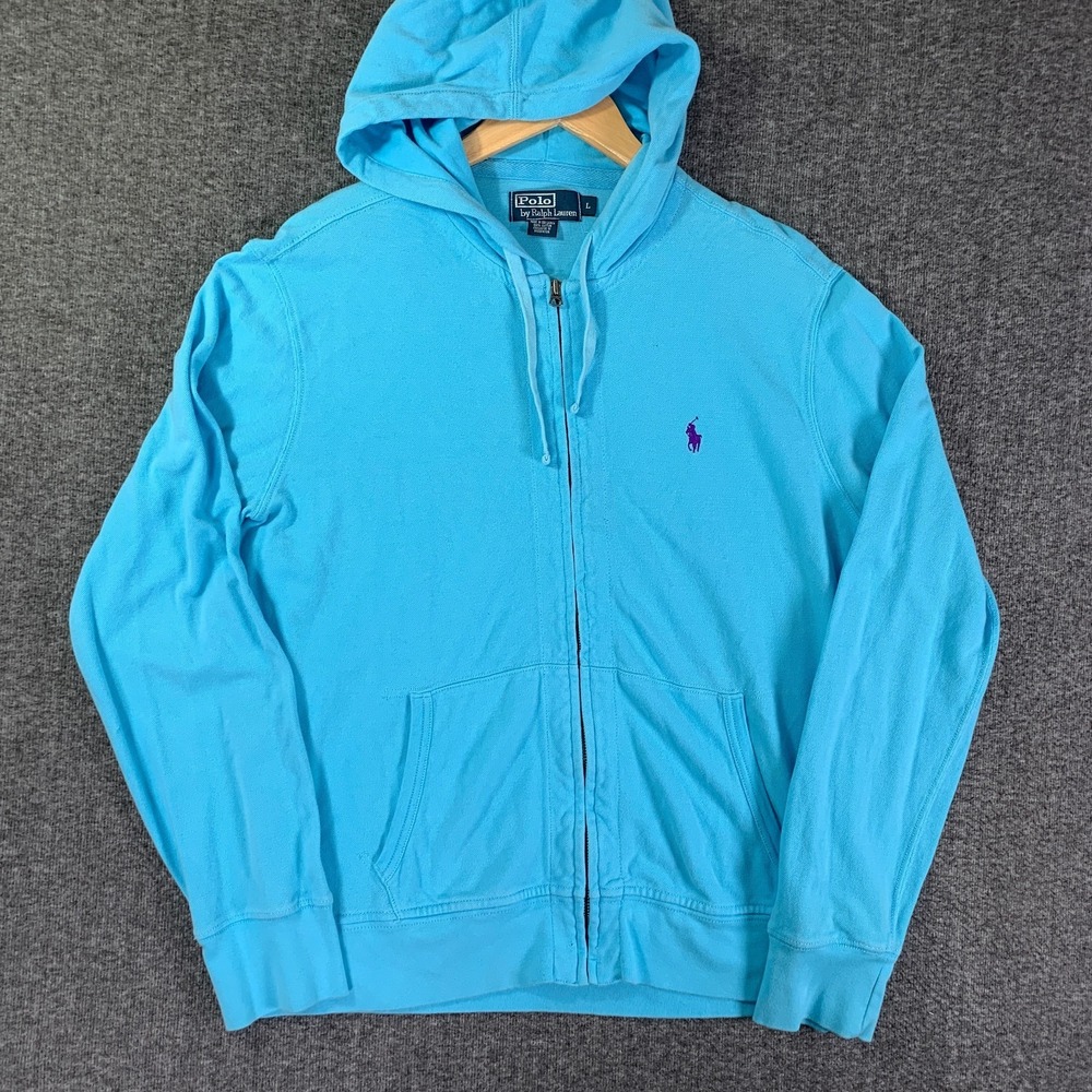 Vintage Polo Ralph Lauren Hoodie Men Large Full Zip Jacket 90's